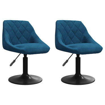 vidaXL Chaises de salle à manger pivotantes 2 pcs Velours bleu