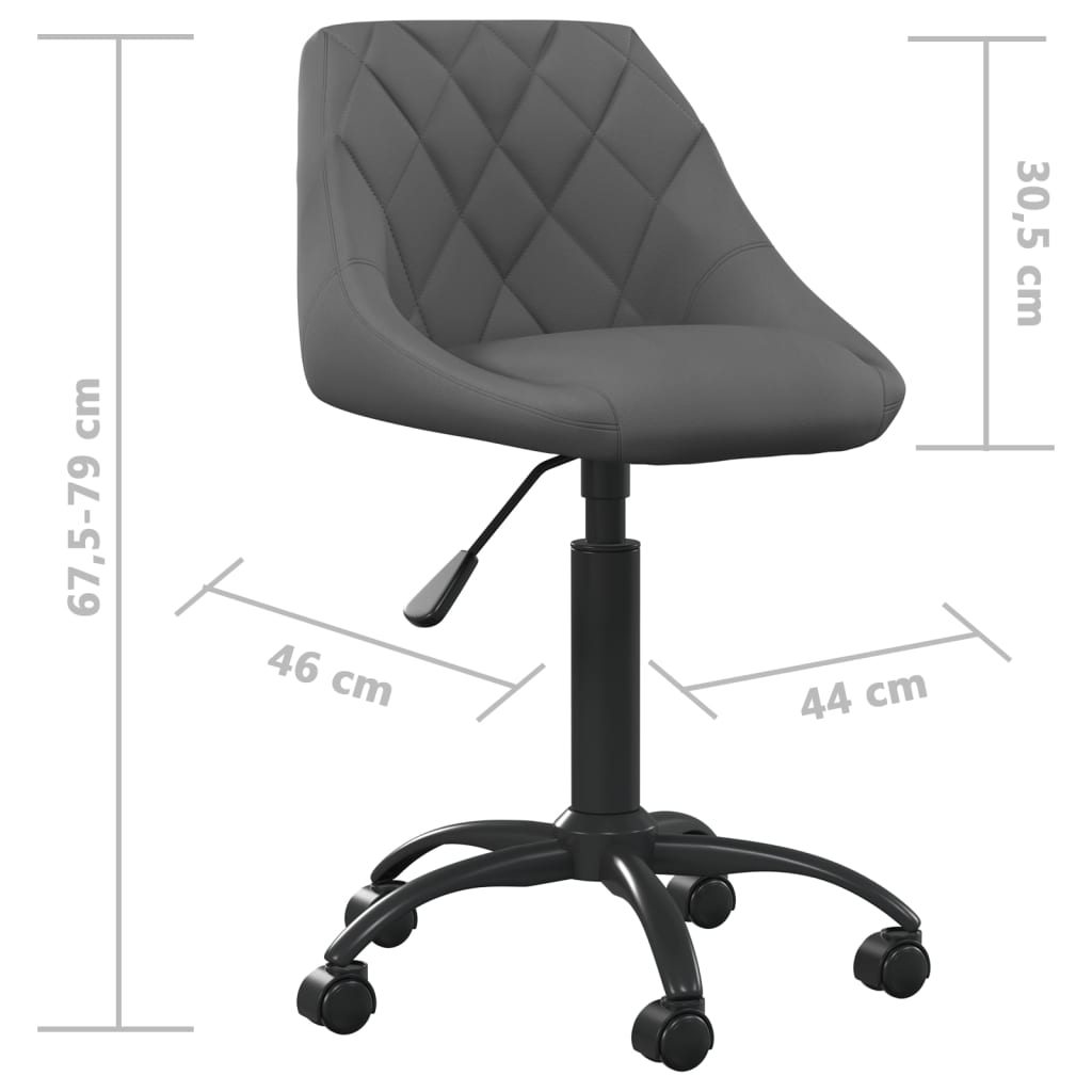 vidaXL Chaise de salle à manger gris foncé velours