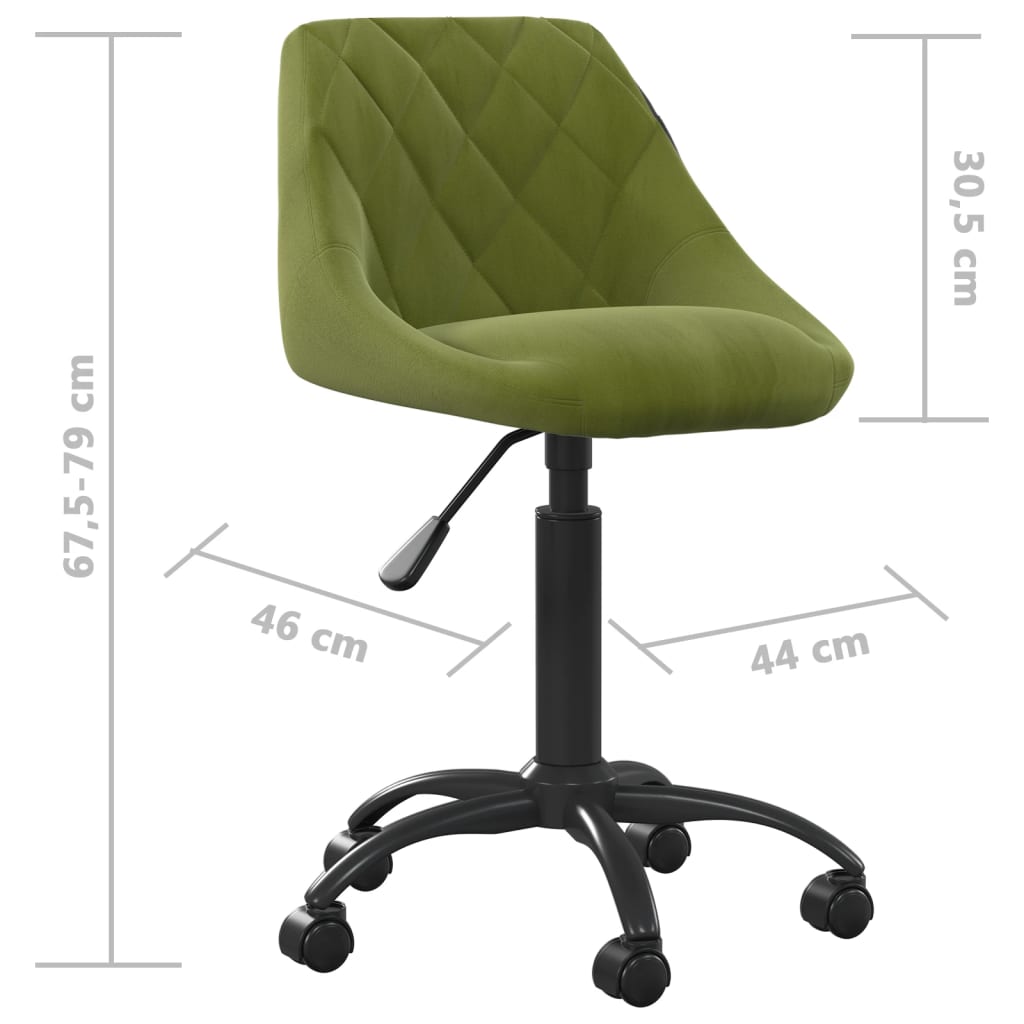 vidaXL Chaise de salle à manger velours vert clair