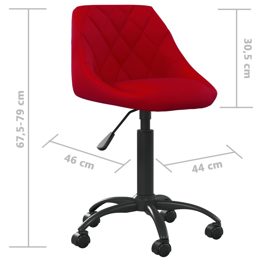 vidaXL Chaise de salle à manger velours rouge bordeaux