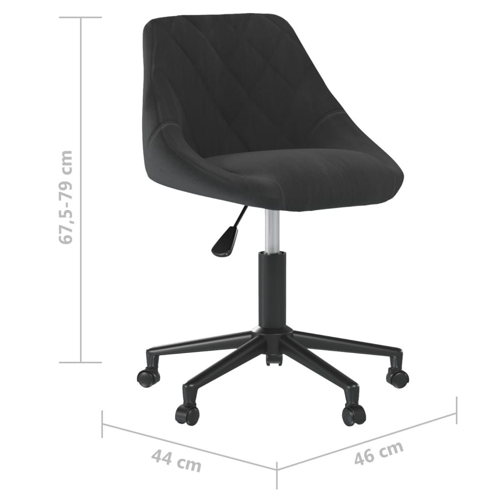 vidaXL Chaises de salle à manger pivotantes 2 pcs Noir Velours