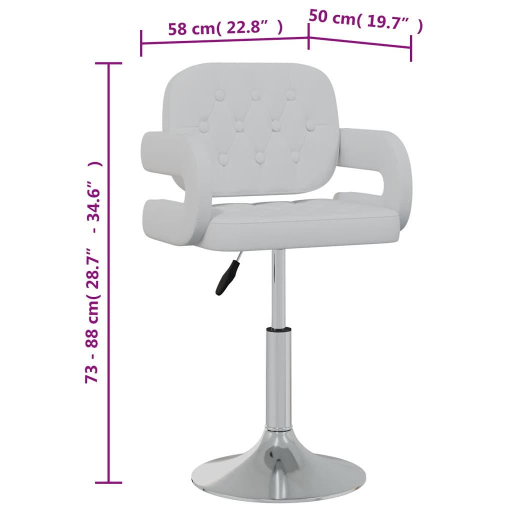 vidaXL Chaises de salle à manger pivotantes 2 pcs Blanc Similicuir