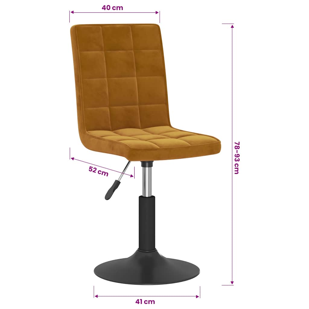 vidaXL Esszimmerstühle 2 Stk. Drehbar Braun Samt