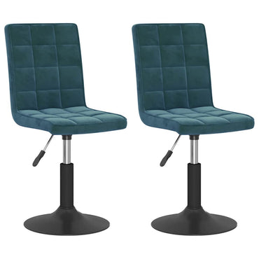 vidaXL Esszimmerstühle 2 Stk. Drehbar Blau Samt