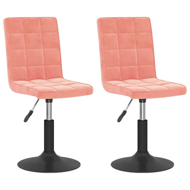 vidaXL Esszimmerstühle 2 Stk. Drehbar Rosa Samt