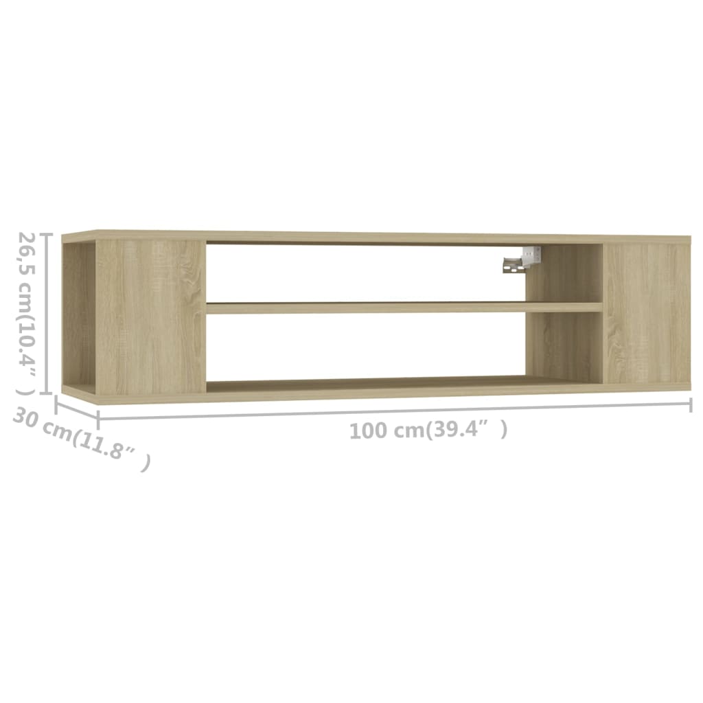 vidaXL Meuble TV suspendu chêne Sonoma 100x30x26,5 cm bois d'ingénierie