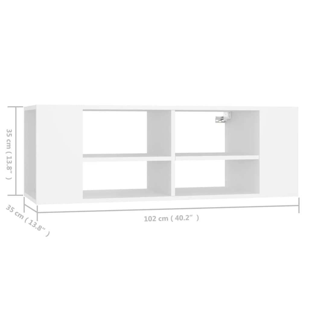 Meuble TV mural vidaXL blanc 102x35x35 cm Aggloméré
