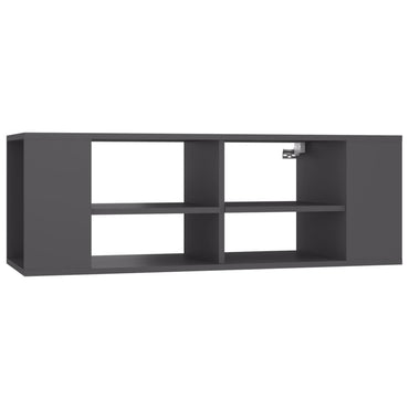 vidaXL Meuble TV mural gris 102x35x35 cm Aggloméré