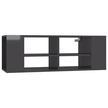 Meuble TV mural vidaXL gris brillant 102x35x35 cm Aggloméré