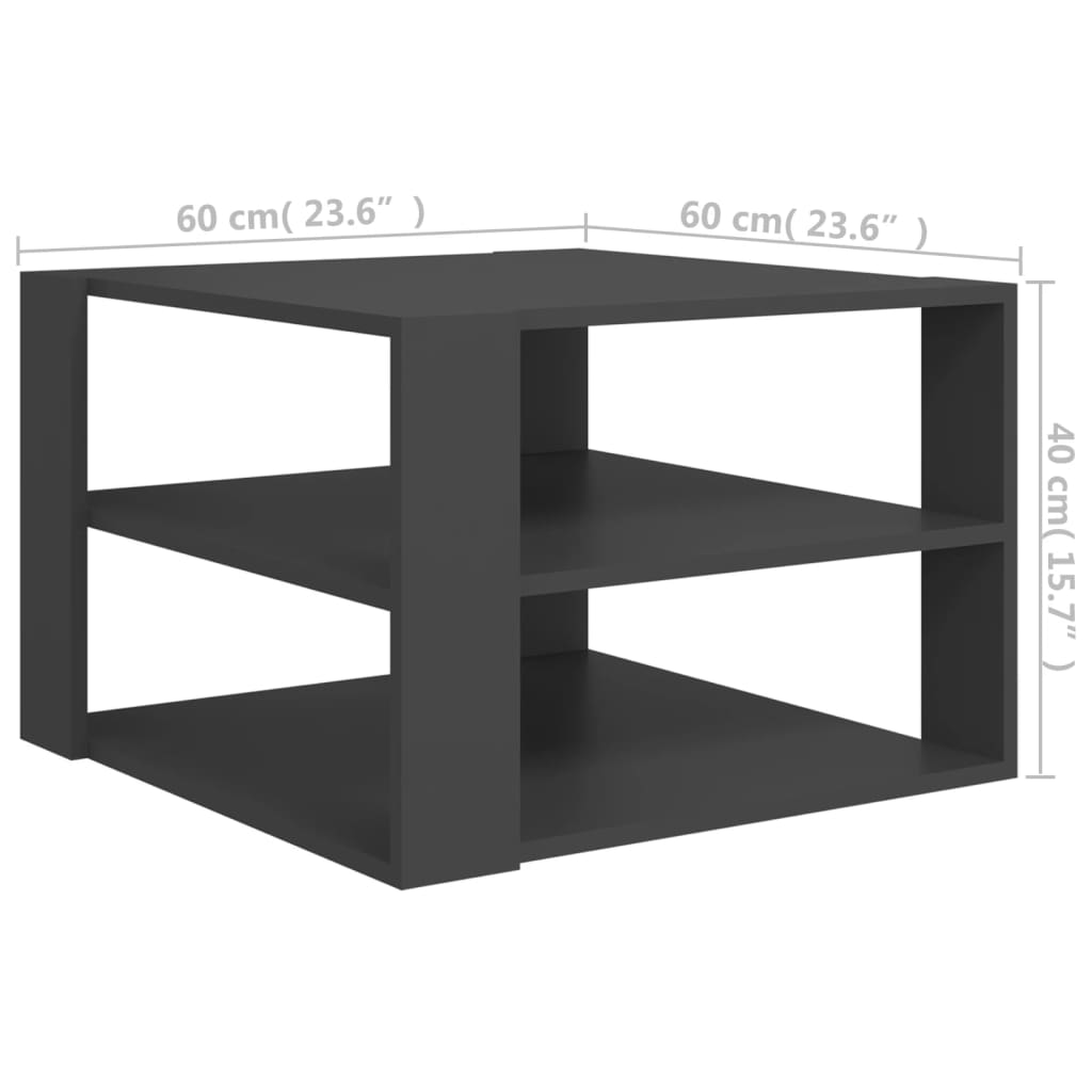 vidaXL Couchtisch Grau 60x60x40 cm Holzwerkstoff