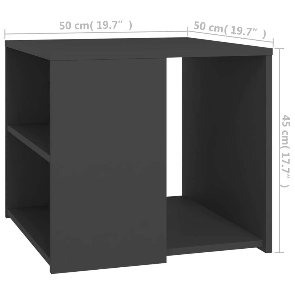 vidaXL Beistelltisch Grau 50x50x45 cm Holzwerkstoff