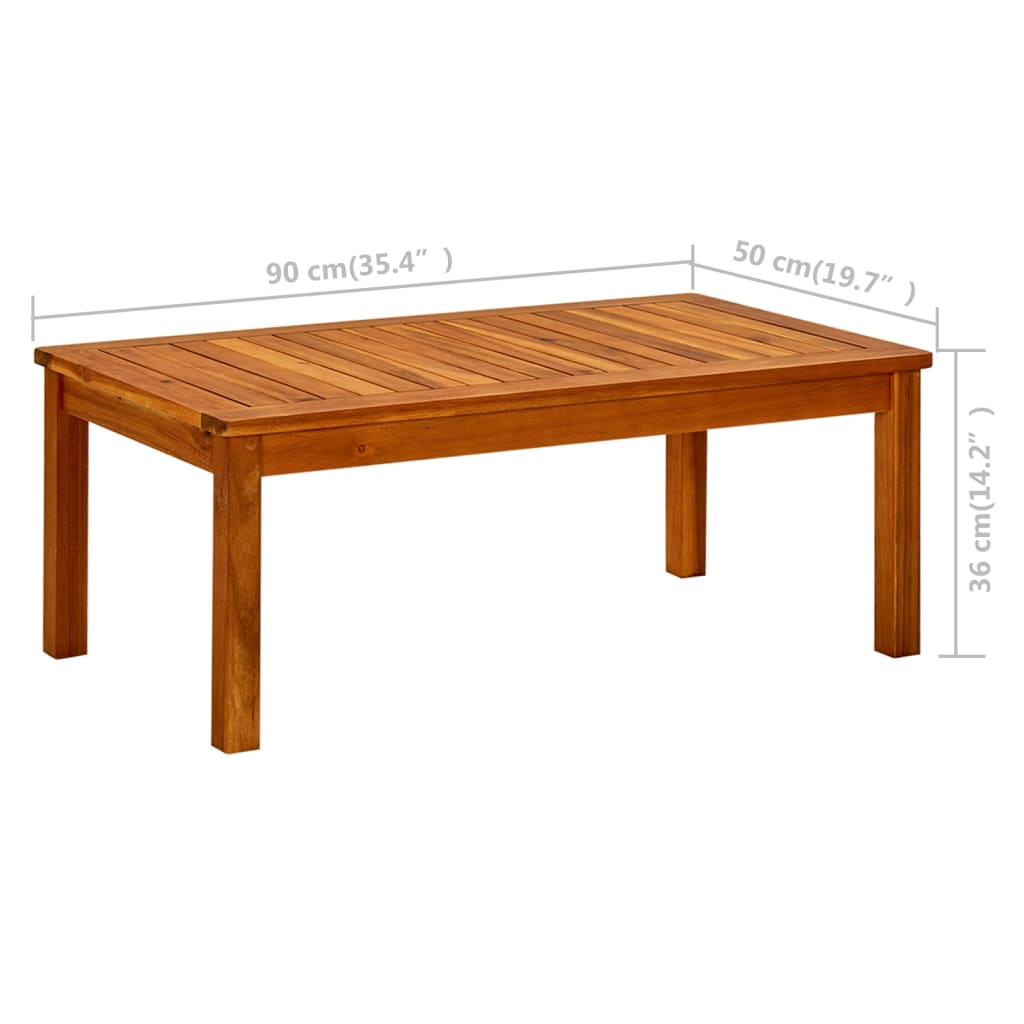 vidaXL Garten-Couchtisch 90x50x36 cm Massivholz Akazie