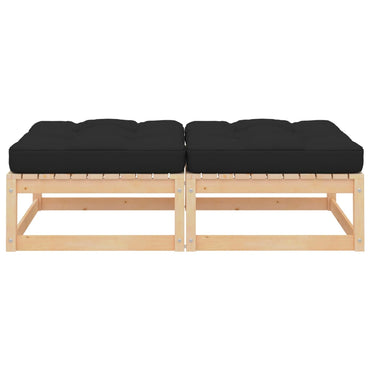 vidaXL Gartenhocker mit Kissen 2 Stk. Massivholz Kiefer