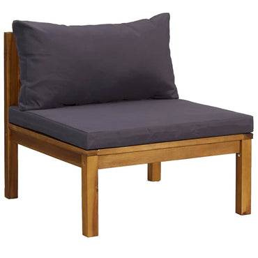 vidaXL Canapé central modulaire avec coussins gris foncé Bois d'acacia massif