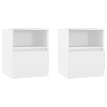 vidaXL Tables de chevet 2 pcs Blanc 40x40x50 cm Bois d'ingénierie