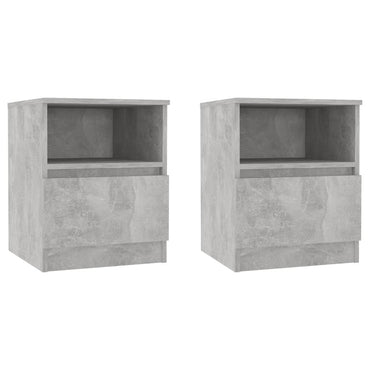 vidaXL Nachttische 2 Stk. Betongrau 40x40x50 cm Holzwerkstoff