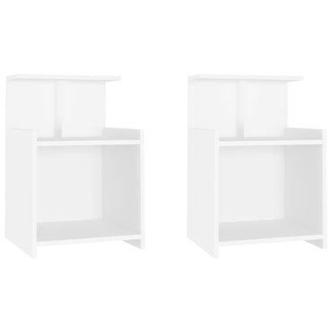 vidaXL Tables de chevet 2 pcs Blanc 40x35x60 cm Bois d'ingénierie