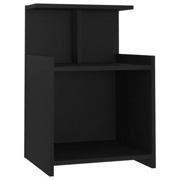 vidaXL Table de chevet noire 40x35x60 cm en bois d'ingénierie