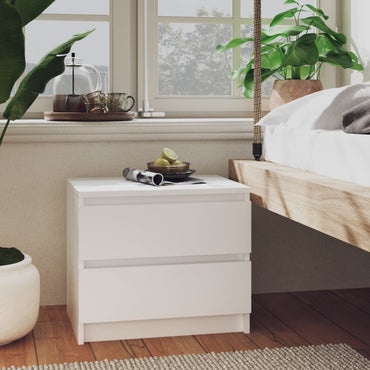vidaXL Tables de chevet 2 pcs Blanc 50x39x43,5 cm Bois d'ingénierie