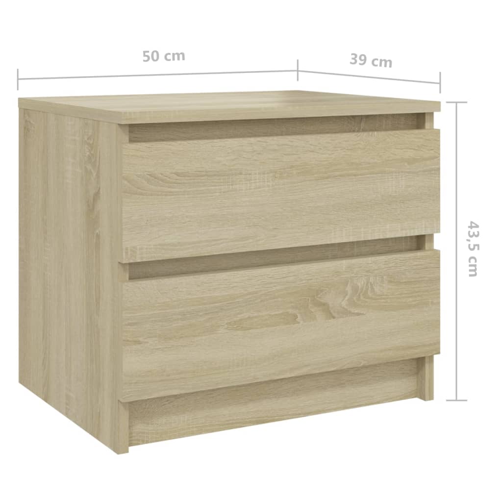 vidaXL Table de chevet chêne Sonoma 50x39x43,5 cm aggloméré