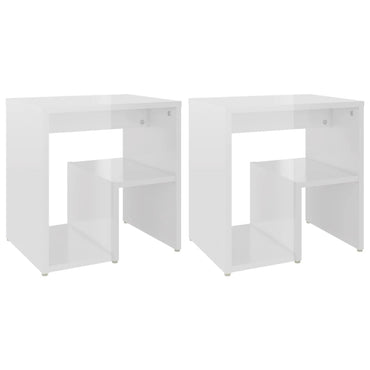 vidaXL Tables de chevet 2 pcs Blanc brillant 40x30x40 cm Bois d'ingénierie
