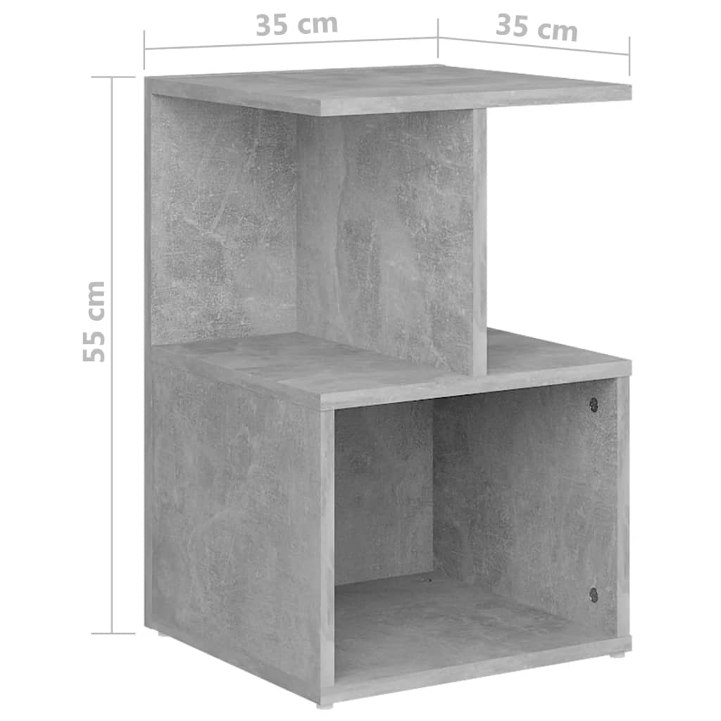 vidaXL Tables de chevet 2 pcs Gris béton 35x35x55 cm Bois d'ingénierie