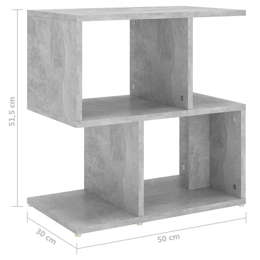 vidaXL Table de chevet gris béton 50x30x51,5 cm Bois d'ingénierie