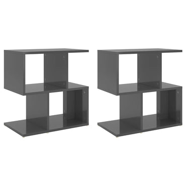 vidaXL Tables de chevet 2 pcs gris brillant 50x30x51,5 cm bois d'ingénierie