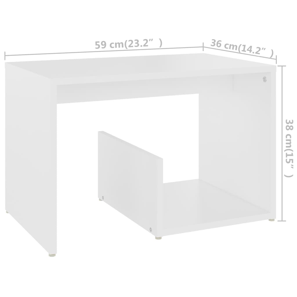 vidaXL Beistelltisch Weiß 59x36x38 cm Holzwerkstoff