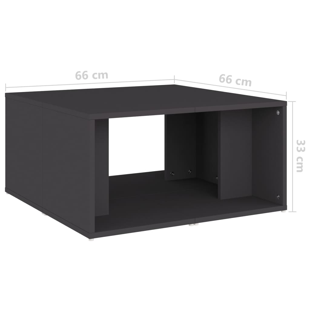 vidaXL Tables basses 4 pcs Gris 33x33x33 cm Bois d'ingénierie