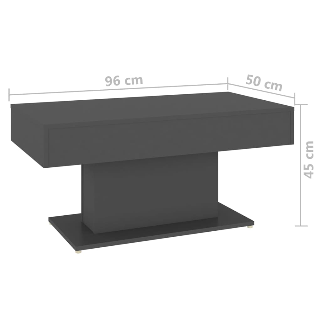 vidaXL Couchtisch Grau 96x50x45 cm Holzwerkstoff