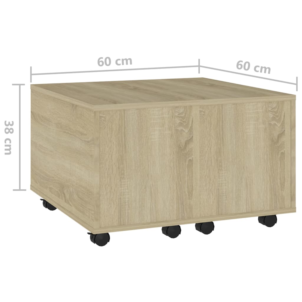 vidaXL Couchtisch Sonoma-Eiche 60x60x38 cm Holzwerkstoff