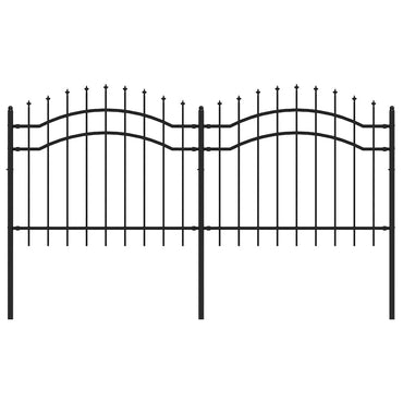 vidaXL Clôture de jardin avec lance noire 239 x 100 cm Acier thermolaqué