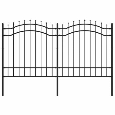 vidaXL Clôture de jardin avec lance-flèche Noir 239 x 125 cm Acier thermolaqué