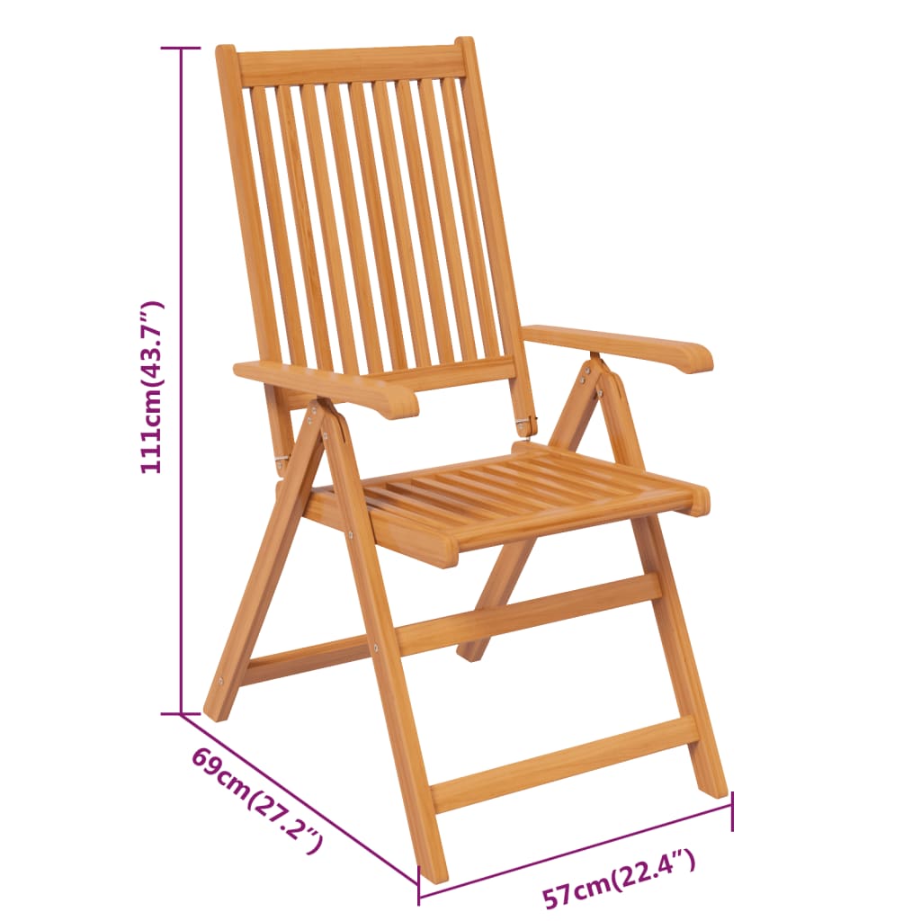 vidaXL 5-tlg. Garten-Essgruppe Massivholz Akazie 120-170 cm