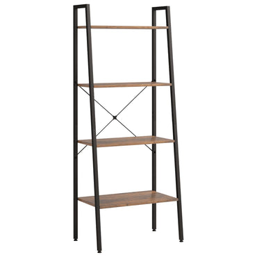 vidaXL Standregal 4 Böden Dunkelbraun und Schwarz 56x35x140 cm