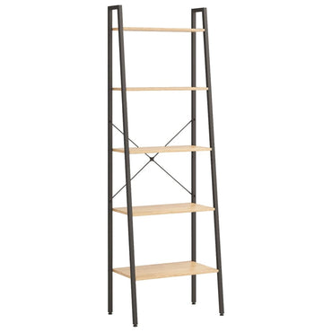 vidaXL Standregal 5 Böden Hellbraun und Schwarz 56x35x174 cm