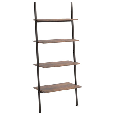 vidaXL Leiterregal mit 4 Böden Dunkelbraun und Schwarz 64x34x150,5 cm