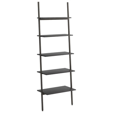 vidaXL Leiterregal mit 5 Böden Schwarz 64x34x185,5 cm