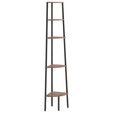 vidaXL Eckregal mit 5 Böden Dunkelbraun und Schwarz 45,5x31,5x180 cm
