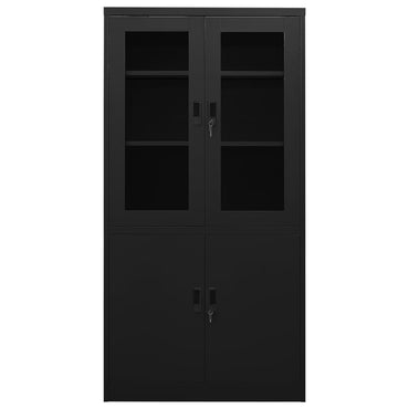 vidaXL Armoire de bureau noir 90x40x180 cm Acier