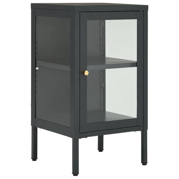 vidaXL Buffet anthracite 38x35x70 cm acier et verre