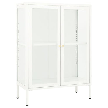 vidaXL Sideboard Weiß 75x35x105 cm Stahl und Glas