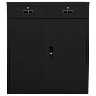 vidaXL Büroschrank Schwarz 90x40x102 cm Stahl