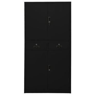 vidaXL Büroschrank Schwarz 90x40x180 cm Stahl