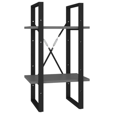 vidaXL Bücherregal 2 Fächer Grau 40x30x70 cm Holzwerkstoff
