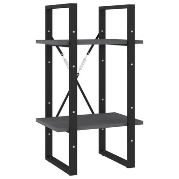 vidaXL Bibliothèque 2 étagères Gris 40x30x70 cm Bois de pin massif