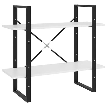 vidaXL Bücherregal 2 Fächer Weiß 80x30x70 cm Holzwerkstoff