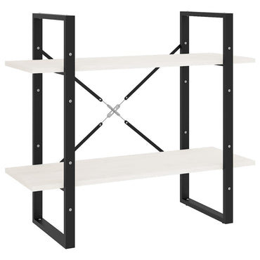 vidaXL Bücherregal 2 Böden Weiß 80x30x70 cm Massivholz Kiefer