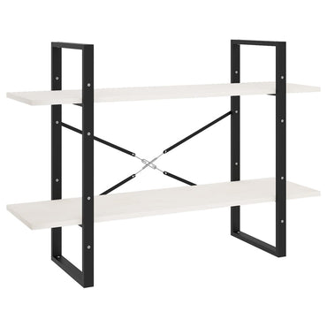 vidaXL Bibliothèque 2 étagères Blanc 100x30x70 cm Bois de pin massif